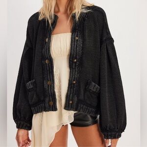 New w/ Flaw Free People We The Free Cute In This Cardi Cardigan Sweater in Black
